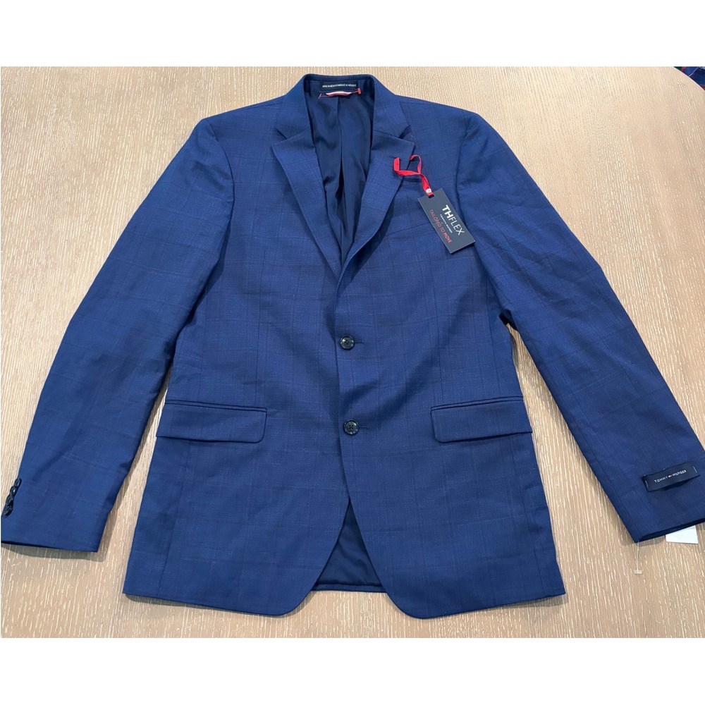 Tommy Hilfiger The Flex Tailored Move Sport Coat Blazer‎ Navy/Burgundy 40L NWT - Picture 9 of 9